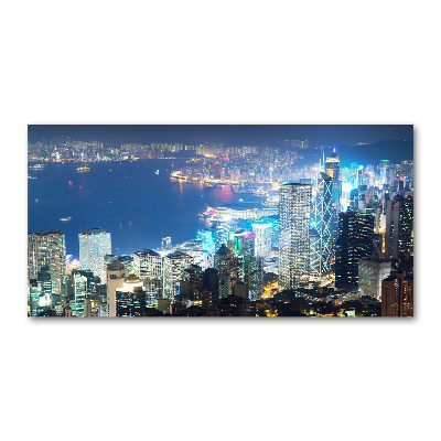 Foto obraz sklo tvrzené Noční Hongkong