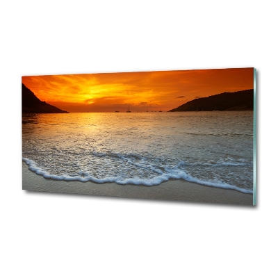 Foto obraz sklo tvrzené Západ slunce moře