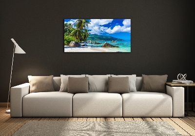 Foto obraz sklo tvrzené Seychely pláž