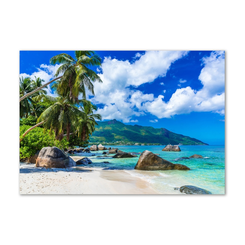 Foto obraz sklo tvrzené Seychely pláž