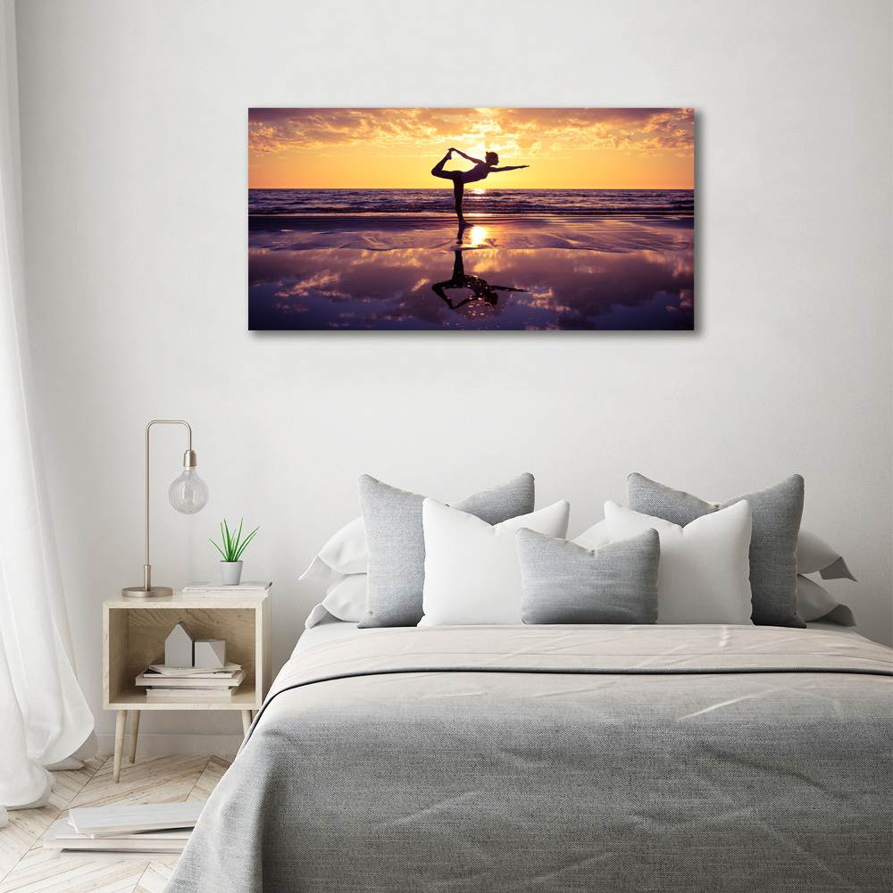 Moderní foto obraz na stěnu Joga na pláži