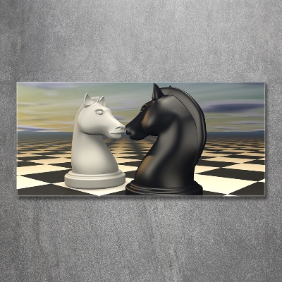 Fotoobraz na skle Šachy koně