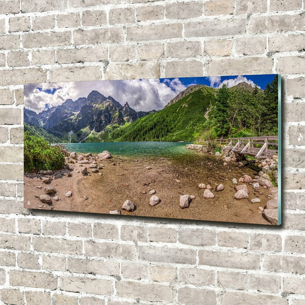 Foto-obraz fotografie na skle Jezero v horách