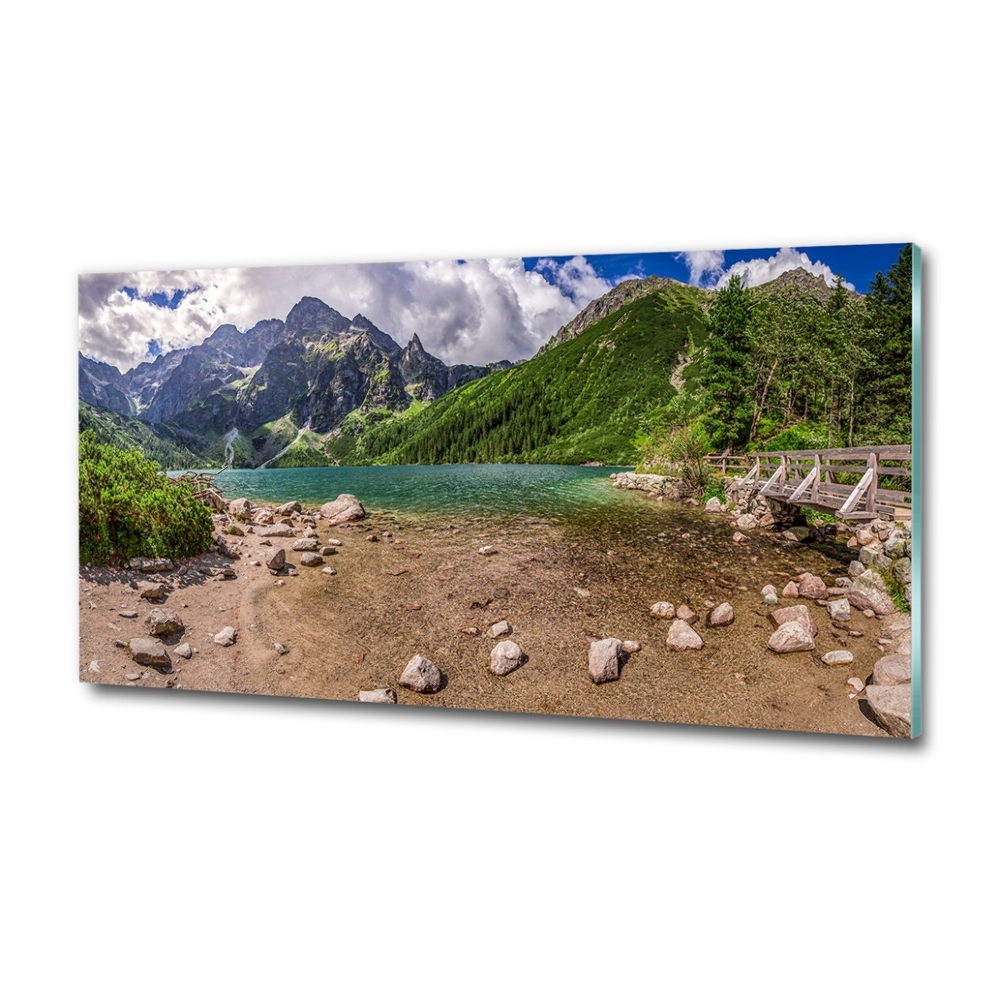Foto-obraz fotografie na skle Jezero v horách