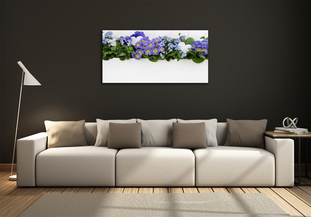 Foto-obrah sklo tvrzené Modré květiny