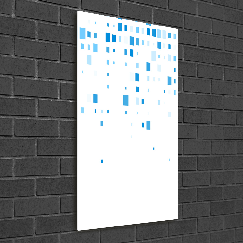 Vertikální Fotoobraz na skle Modré čtverce