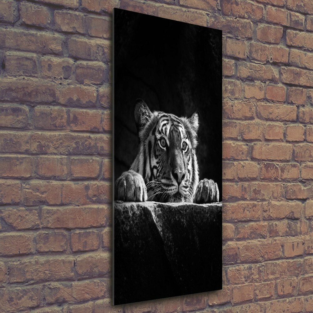Vertikální Moderní skleněný obraz z fotografie Tygr