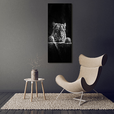 Vertikální Moderní skleněný obraz z fotografie Tygr