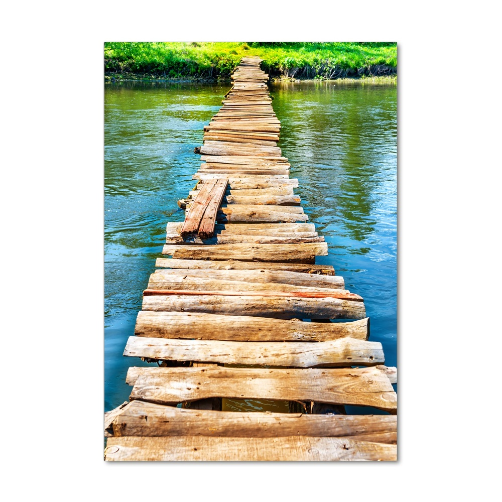 Vertikální Foto obraz fotografie na skle Dřevěný most