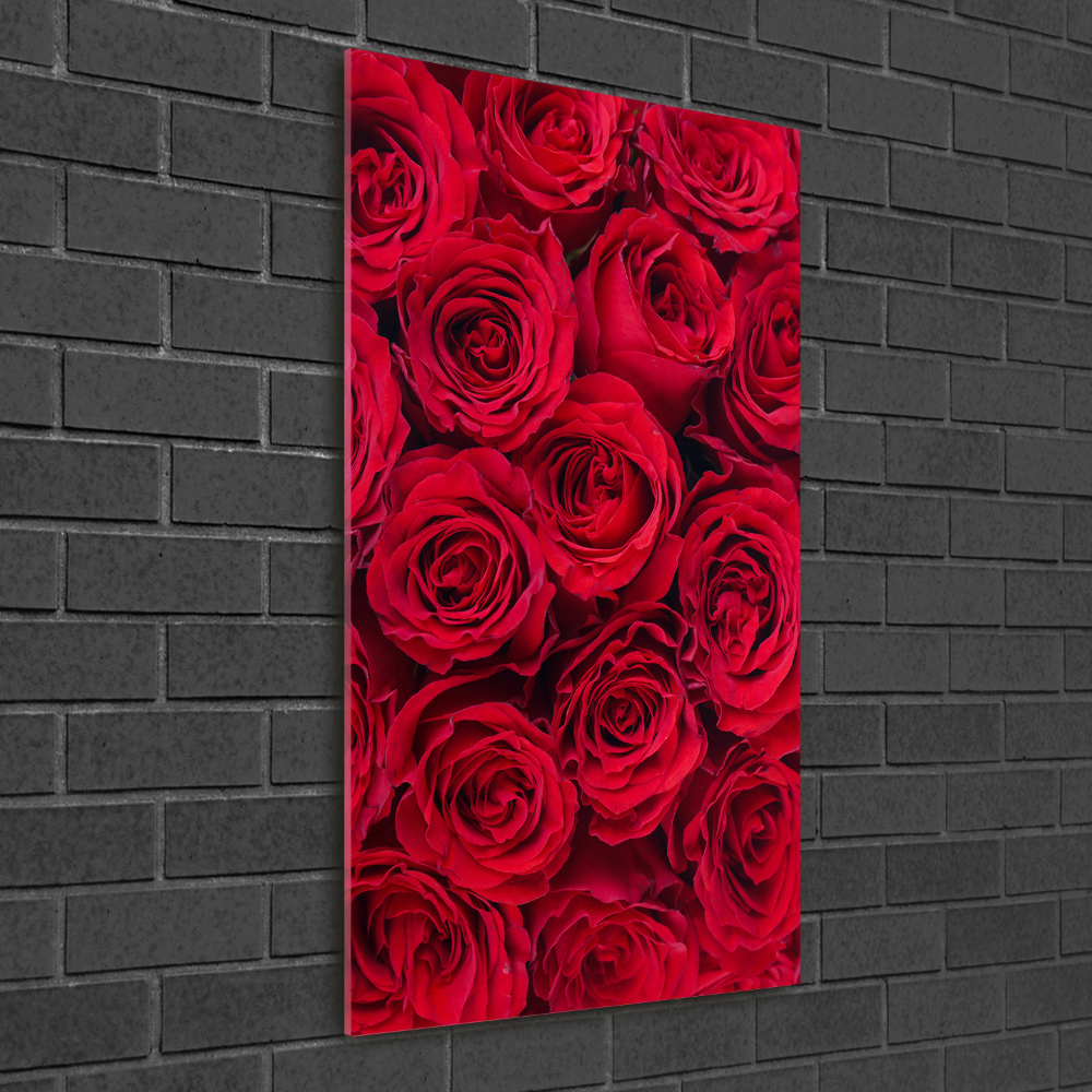 Vertikální Foto obraz sklo tvrzené Červené růže