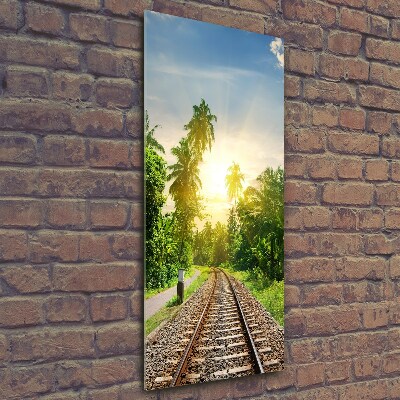 Vertikální Foto obraz sklo tvrzené Železniční koleje