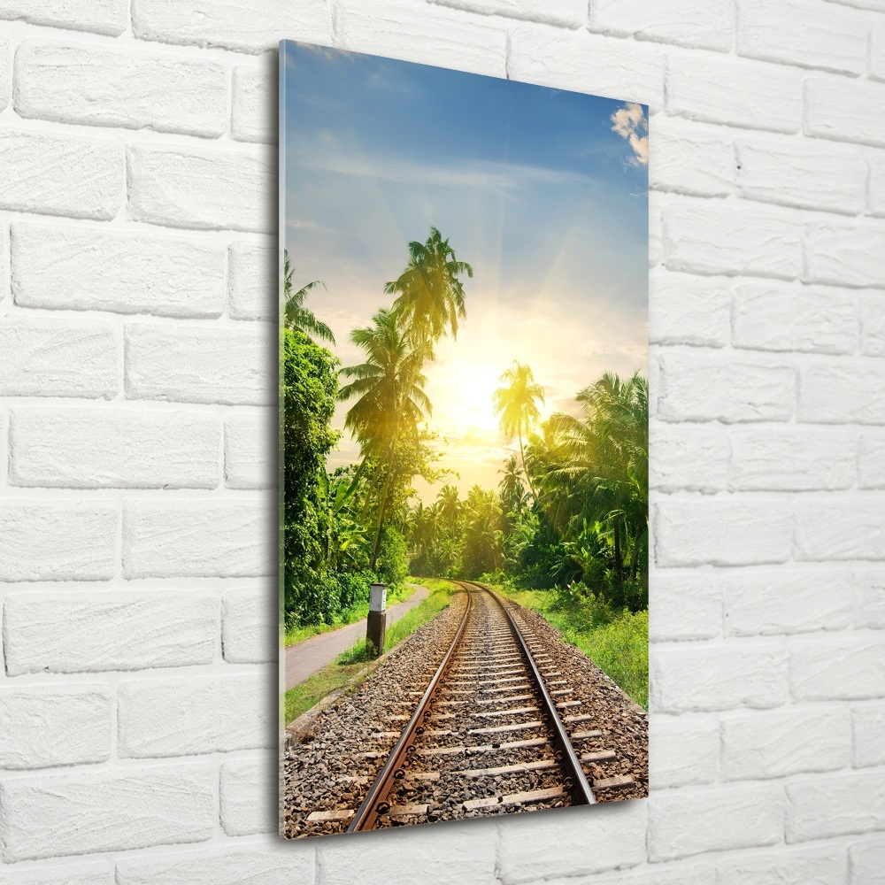 Vertikální Foto obraz sklo tvrzené Železniční koleje