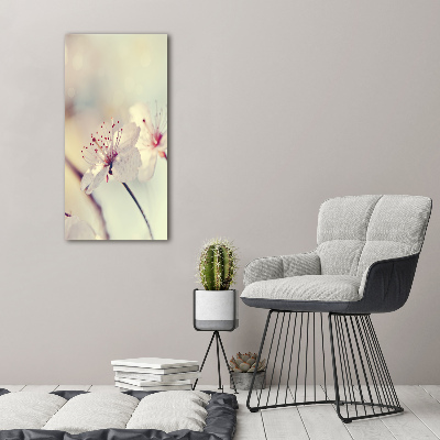 Vertikální Foto obraz sklo tvrzené Květy višně
