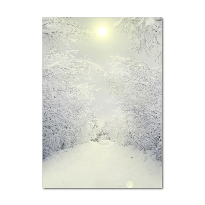 Vertikální Foto-obrah sklo tvrzené Les zima