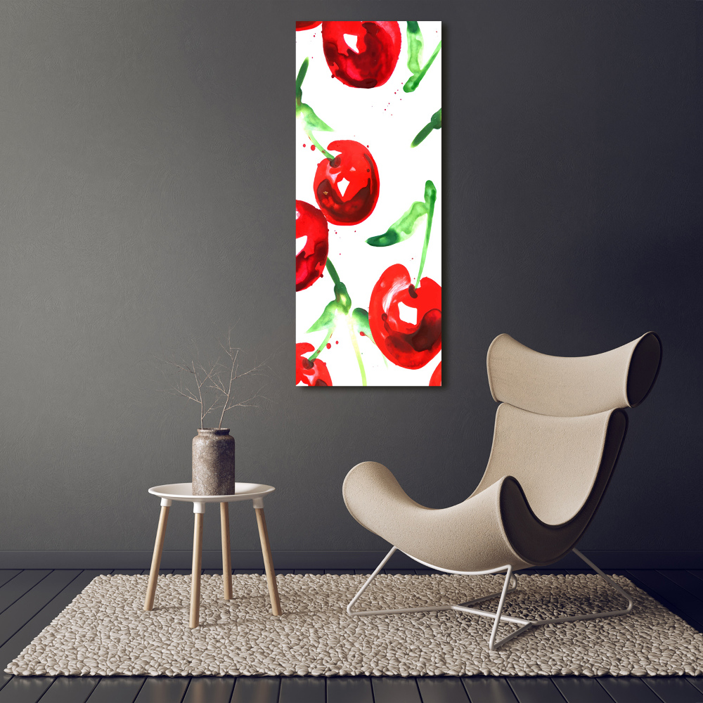 Vertikální Moderní skleněný obraz z fotografie Višně