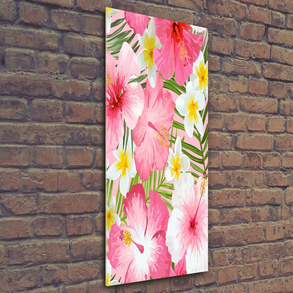 Vertikální Fotoobraz na skle Tropické květiny