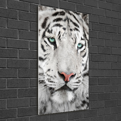 Vertikální Foto-obrah sklo tvrzené Bílý tygr