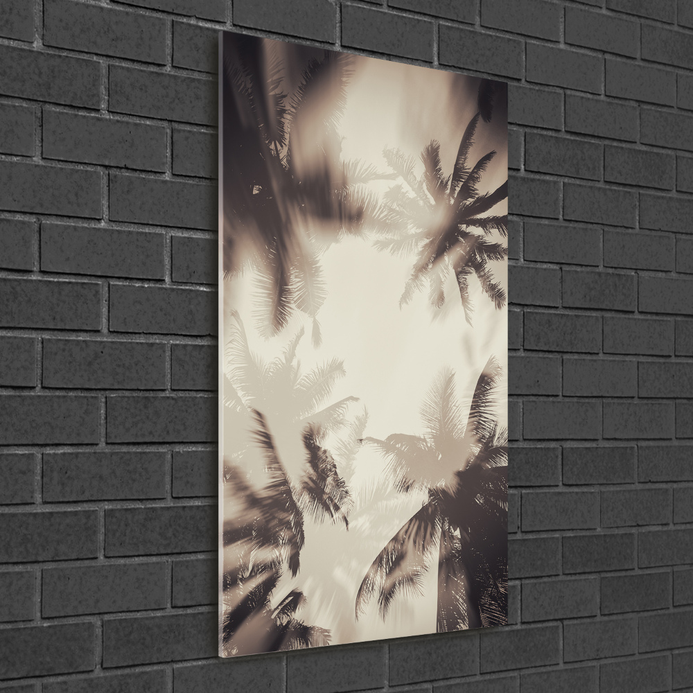 Vertikální Fotoobraz skleněný na stěnu do obýváku Palmy