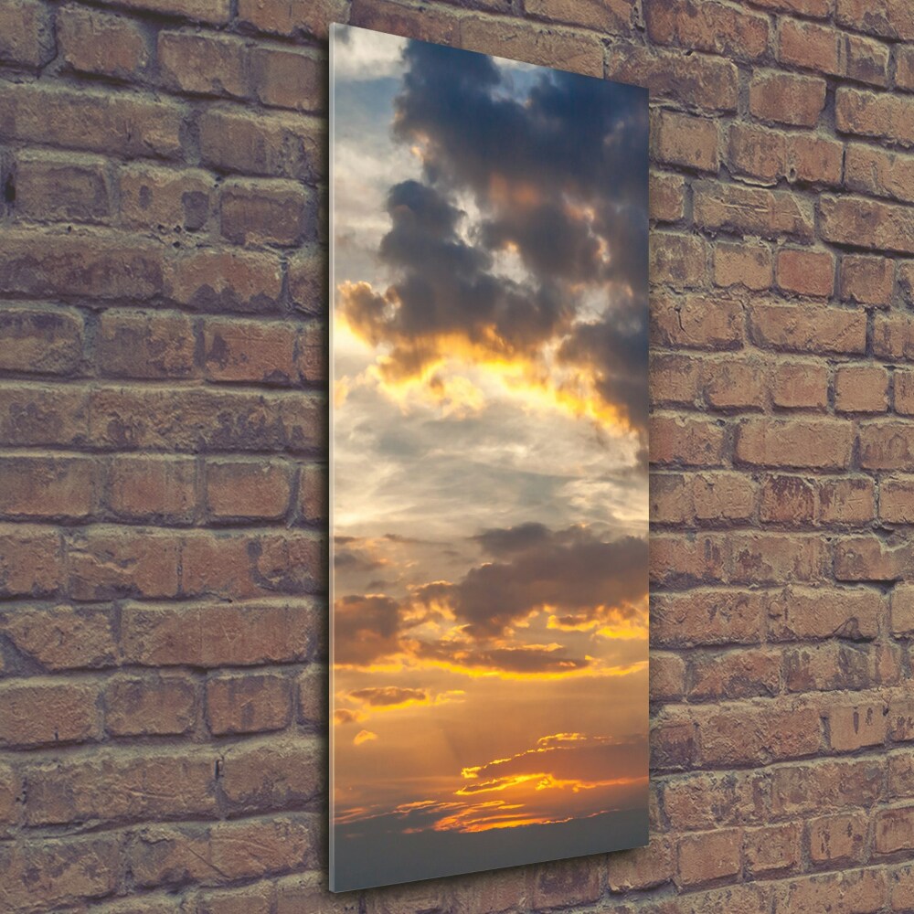 Vertikální Fotoobraz na skle Západ slunce nebe