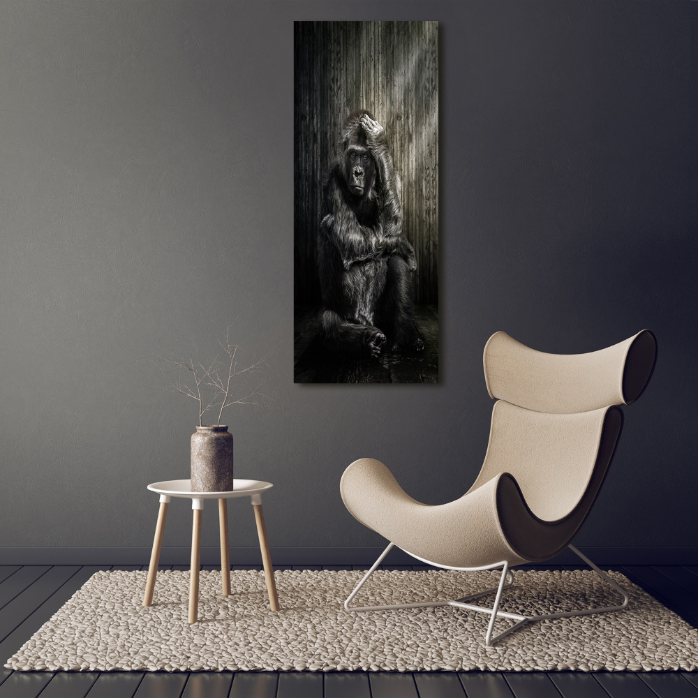 Vertikální Fotoobraz skleněný na stěnu do obýváku Gorila