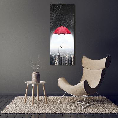 Vertikální Fotoobraz na skle Deštník nad městem