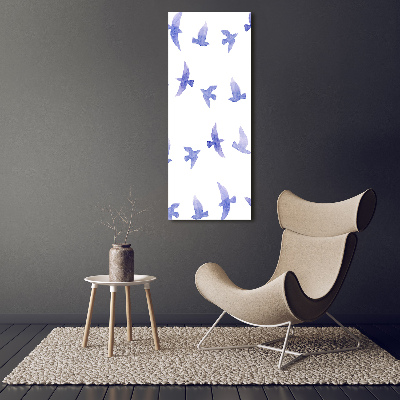 Vertikální Fotoobraz na skle Modré vlaštovky