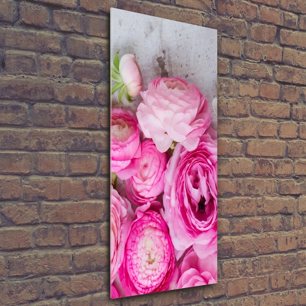 Vertikální Foto obraz sklo tvrzené Růžový pryskyřník