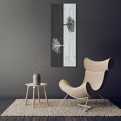 Vertikální Foto-obraz na skle svislý Stromy na zdi