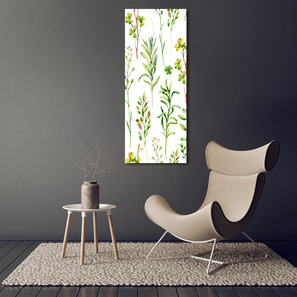 Vertikální Fotoobraz na skle Bylinky a plevel
