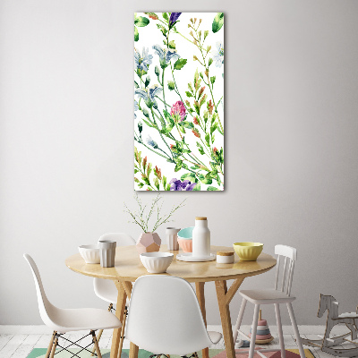 Vertikální Foto obraz sklo tvrzené Polní květiny