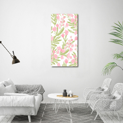 Vertikální Foto obraz sklo tvrzené Růžové květiny