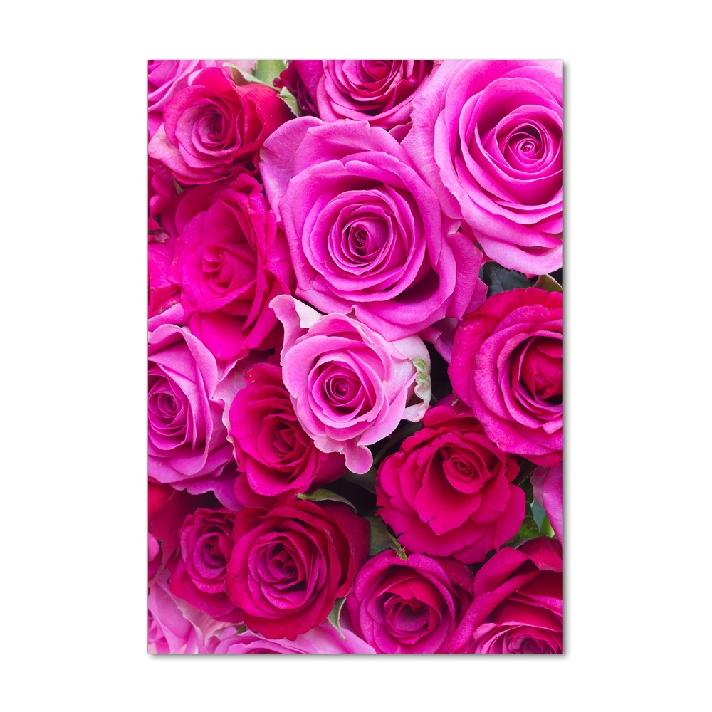 Vertikální Foto obraz sklo tvrzené Růžové růže