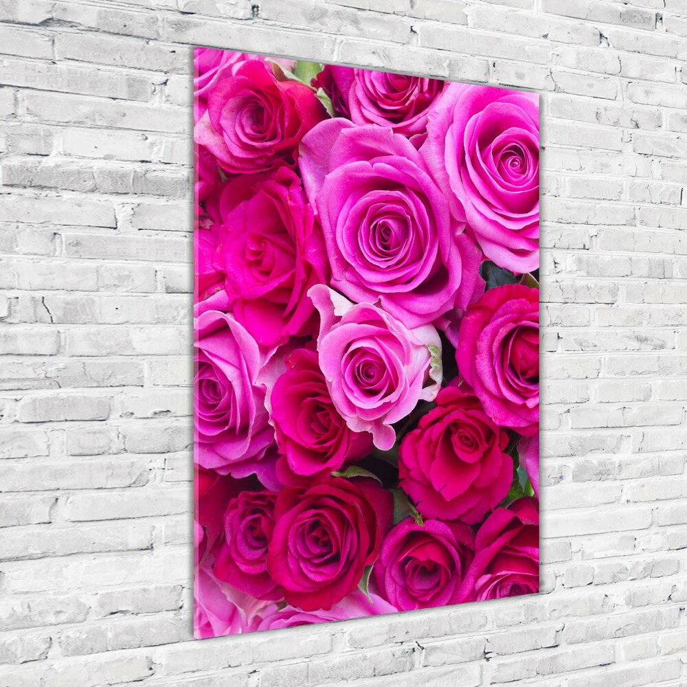 Vertikální Foto obraz sklo tvrzené Růžové růže
