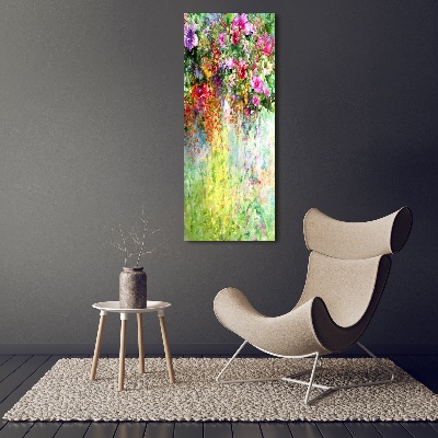 Vertikální Fotoobraz na skle Barevné květiny