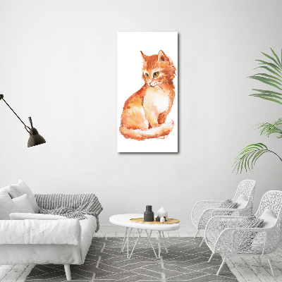 Vertikální Foto-obrah sklo tvrzené Červená kočka