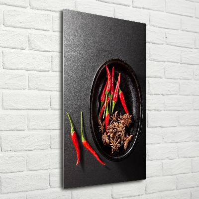 Vertikální Foto obraz skleněný svislý Chilli papričky