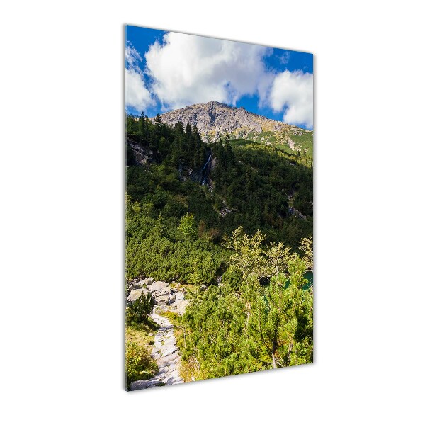 Vertikální Fotoobraz na skle Mořské oko Tatry