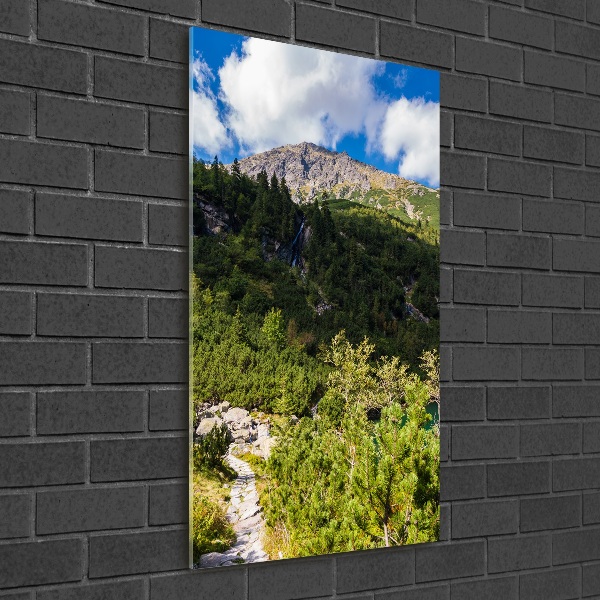Vertikální Fotoobraz na skle Mořské oko Tatry
