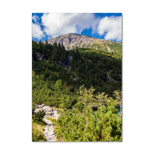 Vertikální Fotoobraz na skle Mořské oko Tatry