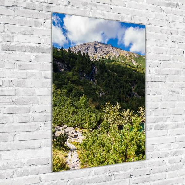 Vertikální Fotoobraz na skle Mořské oko Tatry
