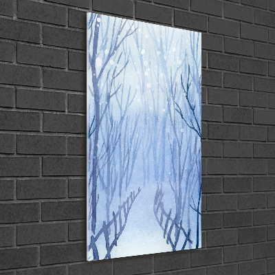 Vertikální Foto-obrah sklo tvrzené Les zima