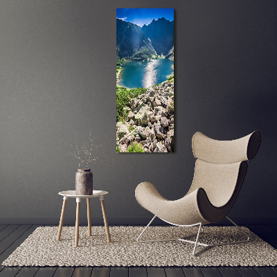 Vertikální Fotoobraz na skle Černé jezero Tatry