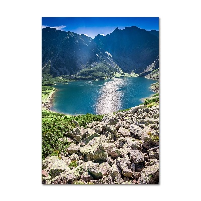 Vertikální Fotoobraz na skle Černé jezero Tatry
