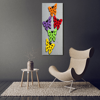 Vertikální Fotoobraz na skle Barevní motýli