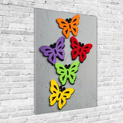 Vertikální Fotoobraz na skle Barevní motýli