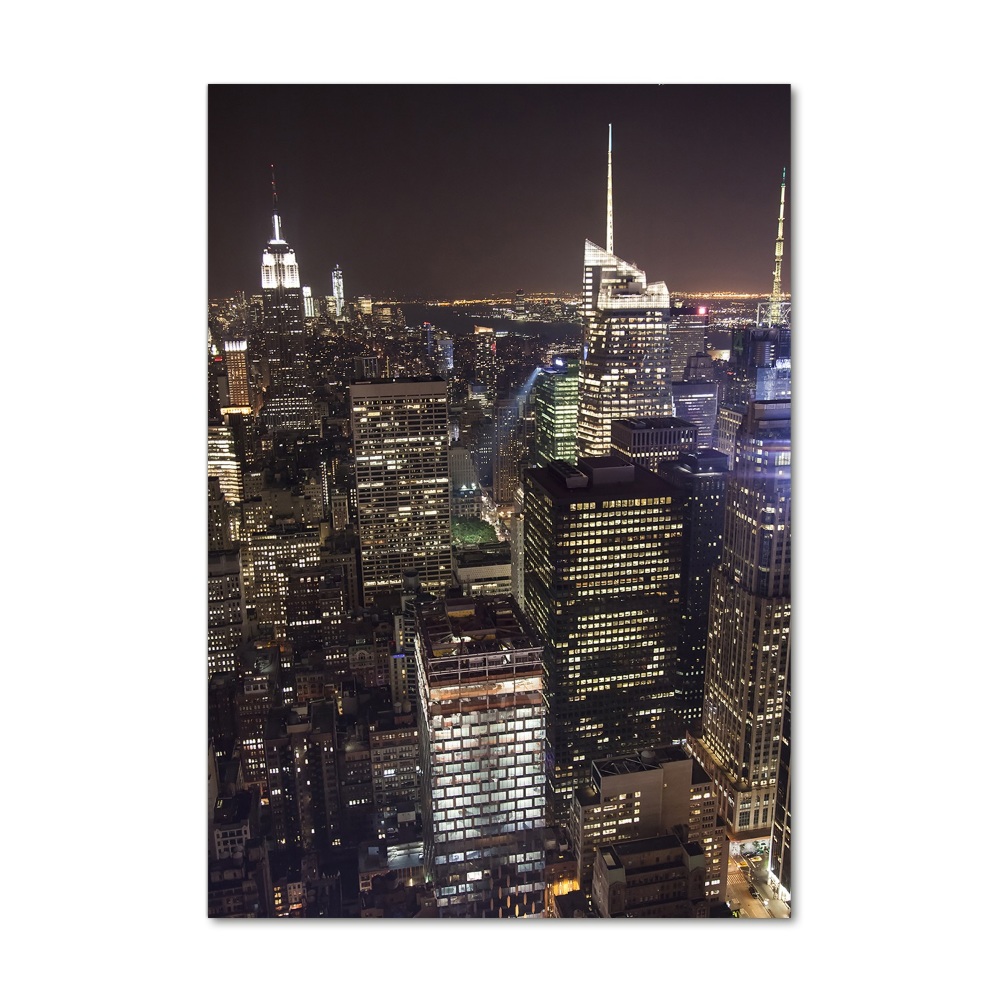 Vertikální Foto obraz fotografie na skle Nový York noc