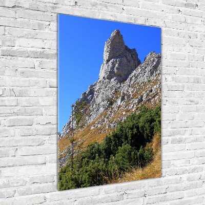 Vertikální Fotoobraz na skle malý Giewont Tatry