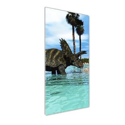 Vertikální Fotoobraz na skle Dinozaury na pláži