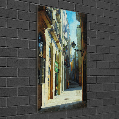 Vertikální Fotoobraz na skle Ulice Barcelony