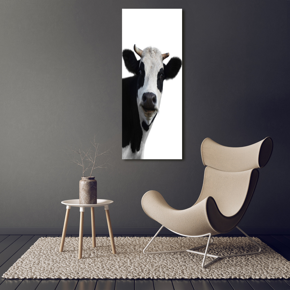 Vertikální Foto obraz sklo tvrzené Flekatá kráva